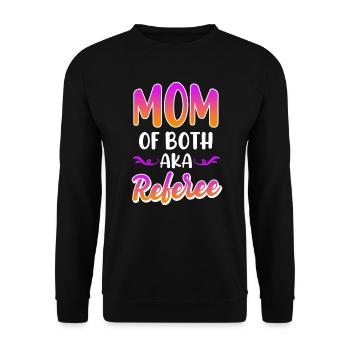 Mother of twins Mama 2 children - Unisex Sweatshirt - black - Front - Alina (178cm) & Michal (187cm)