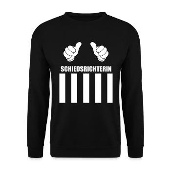 Schiedsrichterin Outfit - Unisex Pullover - Schwarz - Vorne - Alina (178cm) & Michal (187cm)
