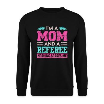 Maman et arbitre - Sweat-shirt Unisexe - noir - Devant - Alina (178cm) & Michal (187cm)