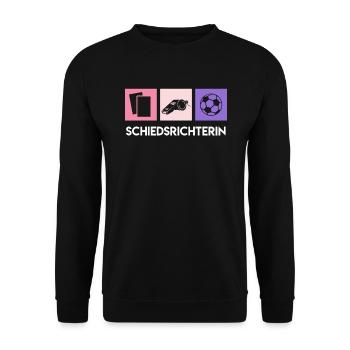 Vintage Schiedsrichterin - Unisex Pullover - Schwarz - Vorne - Alina (178cm) & Michal (187cm)