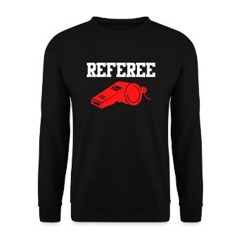 Schiedsrichter Pfeife Schiri - Unisex Pullover - Schwarz - Vorne - Alina (178cm) & Michal (187cm)