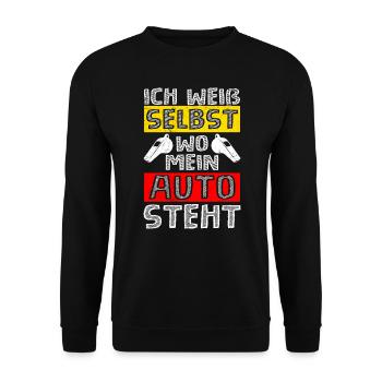 Schiri weiß wo sein Auto steht Schiedsrichter - Unisex Pullover - Schwarz - Vorne - Alina (178cm) & Michal (187cm)