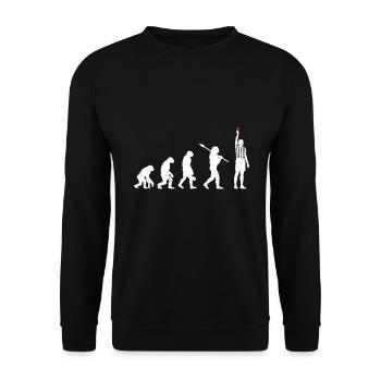 Affe Mensch Schiri Schiedsrichter - Unisex Pullover - Schwarz - Vorne - Alina (178cm) & Michal (187cm)