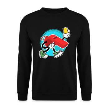 Sifflet de l’arbitre avec carton jaune Shiri - Sweat-shirt Unisexe - noir - Devant - Alina (178cm) & Michal (187cm)