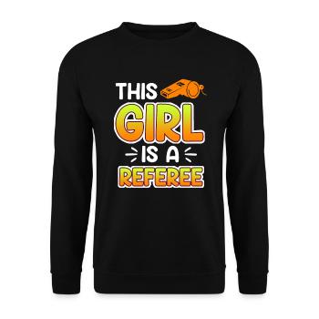 Arbitre féminine Schiri - Sweat-shirt Unisexe - noir - Devant - Alina (178cm) & Michal (187cm)