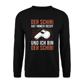 Schiedsrichter hat immer Recht - Unisex Pullover - Schwarz - Vorne - Alina (178cm) & Michal (187cm)