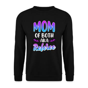 Mother of twins Mama 2 children - Unisex Sweatshirt - black - Front - Alina (178cm) & Michal (187cm)