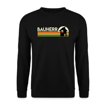 Bauherr Eigenheim Richtfest - Unisex Pullover - Schwarz - Vorne - Alina (178cm) & Michal (187cm)
