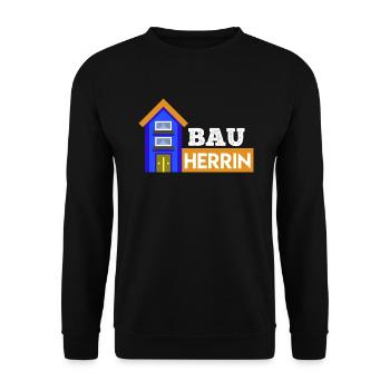 Bauherrin Eigenheim Hausbauer - Unisex Pullover - Schwarz - Vorne - Alina (178cm) & Michal (187cm)