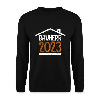 Bauherr 2023 - Unisex Pullover - Schwarz - Vorne - Alina (178cm) & Michal (187cm)