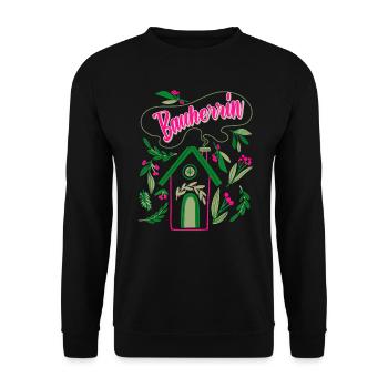 Bauherrin Eigenheim Damen - Unisex Pullover - Schwarz - Vorne - Alina (178cm) & Michal (187cm)
