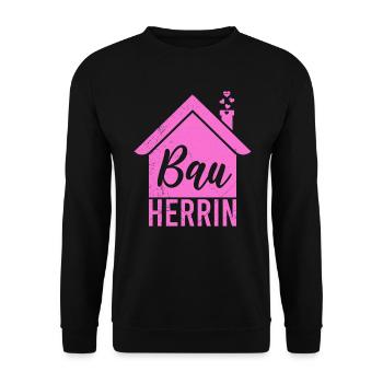 Bauherrin Eigenheim Richtfest Bauherrin - Unisex Pullover - Schwarz - Vorne - Alina (178cm) & Michal (187cm)