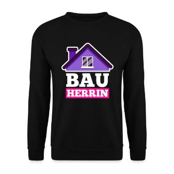 Bauherrin - Unisex Pullover - Schwarz - Vorne - Alina (178cm) & Michal (187cm)