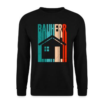 Richtfest Eigenheim Bauherr - Unisex Pullover - Schwarz - Vorne - Alina (178cm) & Michal (187cm)