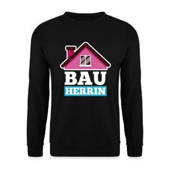 Bauherrin - Unisex Pullover - Schwarz - Vorne - Alina (178cm) & Michal (187cm)