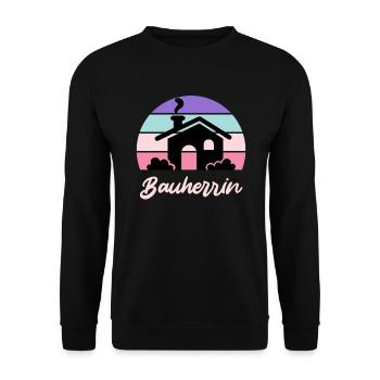 Eigenheim Bauherrin - Unisex Pullover - Schwarz - Vorne - Alina (178cm) & Michal (187cm)