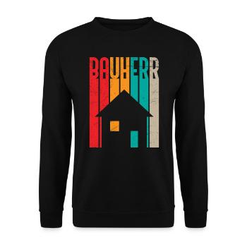 Richtfest Eigenheim Bauherr - Unisex Pullover - Schwarz - Vorne - Alina (178cm) & Michal (187cm)