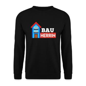 Bauherrin Eigenheim Hausbauer - Unisex Pullover - Schwarz - Vorne - Alina (178cm) & Michal (187cm)
