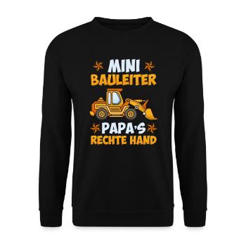 Eigenheim Kinder Spruch Bauleiter - Unisex Pullover - Schwarz - Vorne - Alina (178cm) & Michal (187cm)