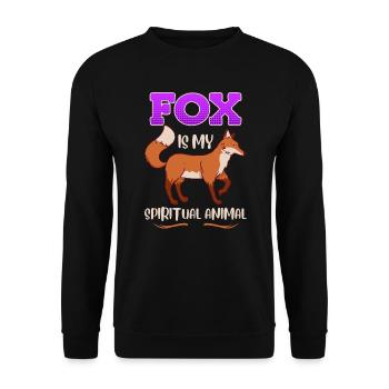 Fox is my Spirit Animal Fuchs - Unisex Sweatshirt - black - Front - Alina (178cm) & Michal (187cm)