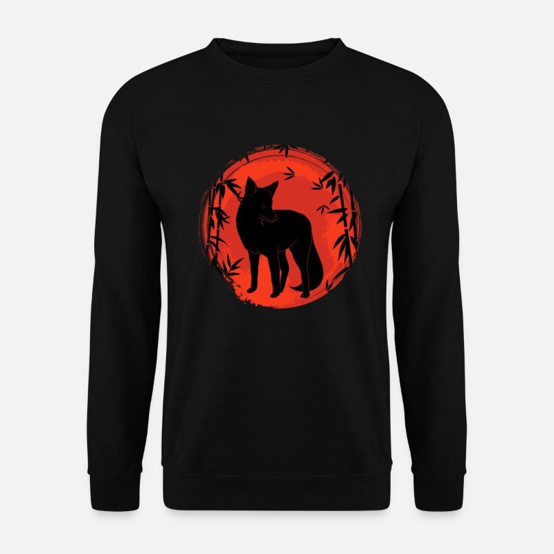 Kitesune japanischer Fuchs Fuchsjagd - Unisex Pullover - Schwarz