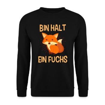 Bin halt ein Fuchs - Unisex Pullover - Schwarz - Vorne - Alina (178cm) & Michal (187cm)