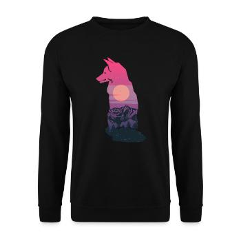 Fuchs Jagd Jäger - Unisex Pullover - Schwarz - Vorne - Alina (178cm) & Michal (187cm)