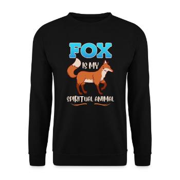 Fox is my Spirit Animal Fuchs - Unisex Sweatshirt - black - Front - Alina (178cm) & Michal (187cm)