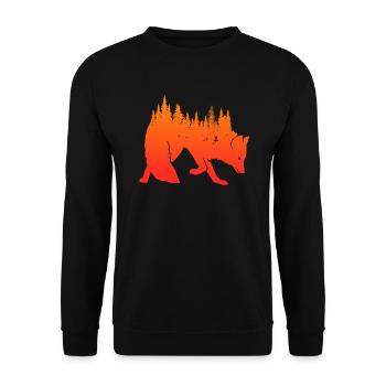 Fuchs Naturkunst Wald Jäger Jagd Naturdesign - Unisex Pullover - Schwarz - Vorne - Alina (178cm) & Michal (187cm)