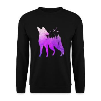 Fox Forest Design Chasse au chasseur de renards - Sweat-shirt Unisexe - noir - Devant - Alina (178cm) & Michal (187cm)