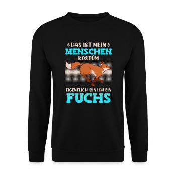 Das ist mein Menschen Kostüm - Unisex Pullover - Schwarz - Vorne - Alina (178cm) & Michal (187cm)