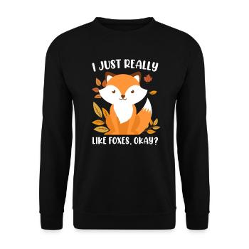 J’aime beaucoup les renards renards enfants - Sweat-shirt Unisexe - noir - Devant - Alina (178cm) & Michal (187cm)