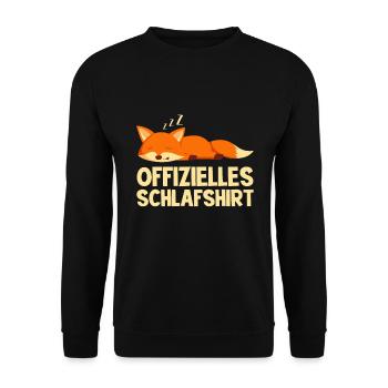 Offizielles Fuchs Schlafshirt Schlaf - Unisex Pullover - Schwarz - Vorne - Alina (178cm) & Michal (187cm)