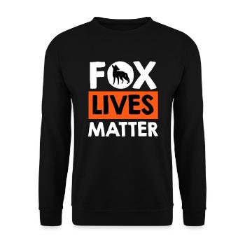 Fox lives Matter Fuchsleben sind wichtig - Unisex Pullover - Schwarz - Vorne - Alina (178cm) & Michal (187cm)