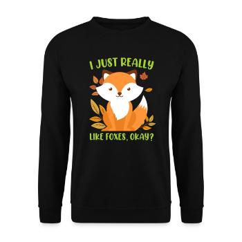 J’aime beaucoup les renards renards enfants - Sweat-shirt Unisexe - noir - Devant - Alina (178cm) & Michal (187cm)