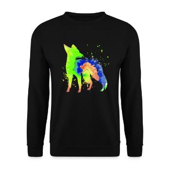 Fox Art Hunter Fox Hunting Hunting - Unisex Sweatshirt - black - Front - Alina (178cm) & Michal (187cm)