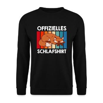 Offizielles Schlafshirt Fuchs Schlaf - Unisex Pullover - Schwarz - Vorne - Alina (178cm) & Michal (187cm)