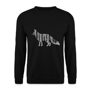 Fuchs Wald - Unisex Pullover - Schwarz - Vorne - Alina (178cm) & Michal (187cm)