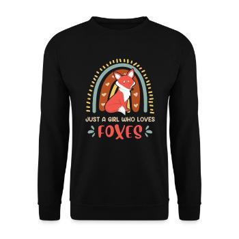 Juste une fille qui aime Foxes Rainbow Kids - Sweat-shirt Unisexe - noir - Devant - Alina (178cm) & Michal (187cm)