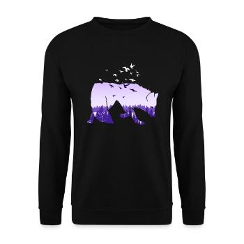 Fuchs Silhouette Fuchsjagd Jäger Jagd Natur Herbst - Unisex Pullover - Schwarz - Vorne - Alina (178cm) & Michal (187cm)