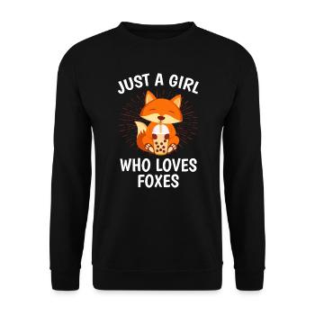 Damen Fuchs Kinder Fuchs - Unisex Pullover - Schwarz - Vorne - Alina (178cm) & Michal (187cm)