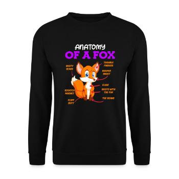 Anatomie eines Fuches Fuchs Kinder - Unisex Pullover - Schwarz - Vorne - Alina (178cm) & Michal (187cm)