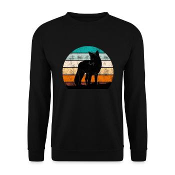 Vintage Fuchs Jäger Jagd - Unisex Pullover - Schwarz - Vorne - Alina (178cm) & Michal (187cm)