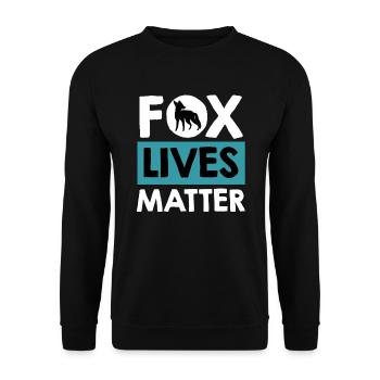 Fox lives Matter Fuchsleben sind wichtig - Unisex Pullover - Schwarz - Vorne - Alina (178cm) & Michal (187cm)