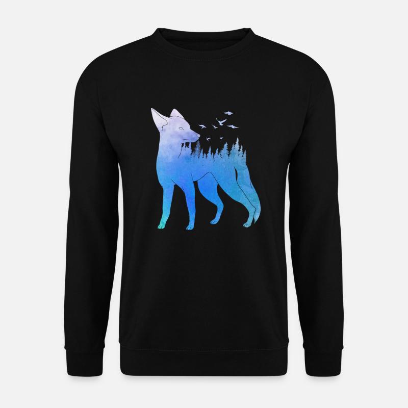 Fuchs Walddesign Fuchsjäger Jagd - Unisex Pullover - Schwarz