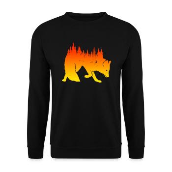 Fuchs Naturkunst Wald Jäger Jagd Naturdesign - Unisex Pullover - Schwarz - Vorne - Alina (178cm) & Michal (187cm)