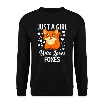 Enfants Renard Juste une fille qui aime les renards - Sweat-shirt Unisexe - noir - Devant - Alina (178cm) & Michal (187cm)