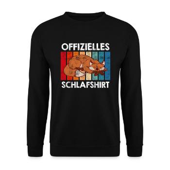 Offizielles Schlafshirt Fuchs Schlaf - Unisex Pullover - Schwarz - Vorne - Alina (178cm) & Michal (187cm)
