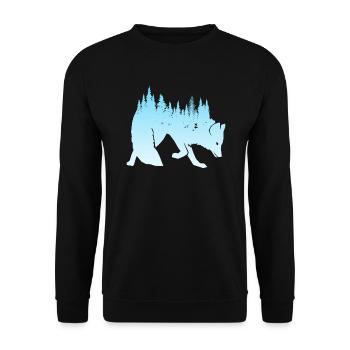 Fuchs Naturkunst Wald Jäger Jagd Naturdesign - Unisex Pullover - Schwarz - Vorne - Alina (178cm) & Michal (187cm)