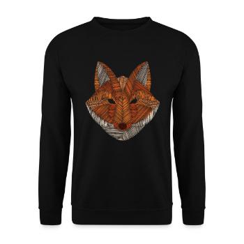 Fuchs Polygon Jäger Jagd - Unisex Pullover - Schwarz - Vorne - Alina (178cm) & Michal (187cm)